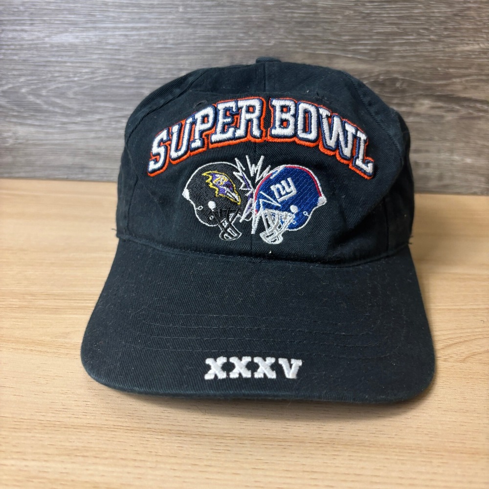 Vintage Super Bowl Hat Cap Strap Back Baltimore Ravens New York Giants Puma XXXV